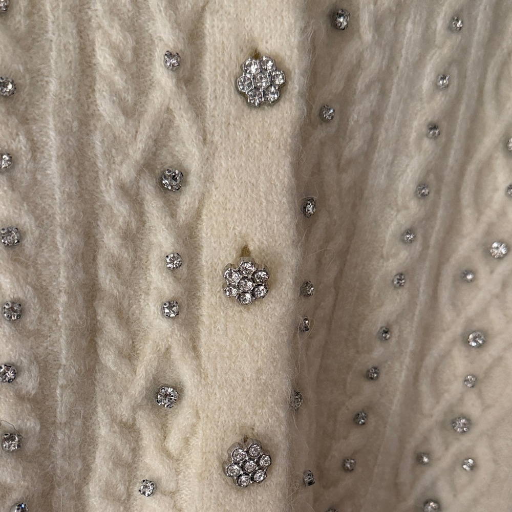 Zara Cream Cable Knit Sweater with sparkle detail - Picture 3 of 4